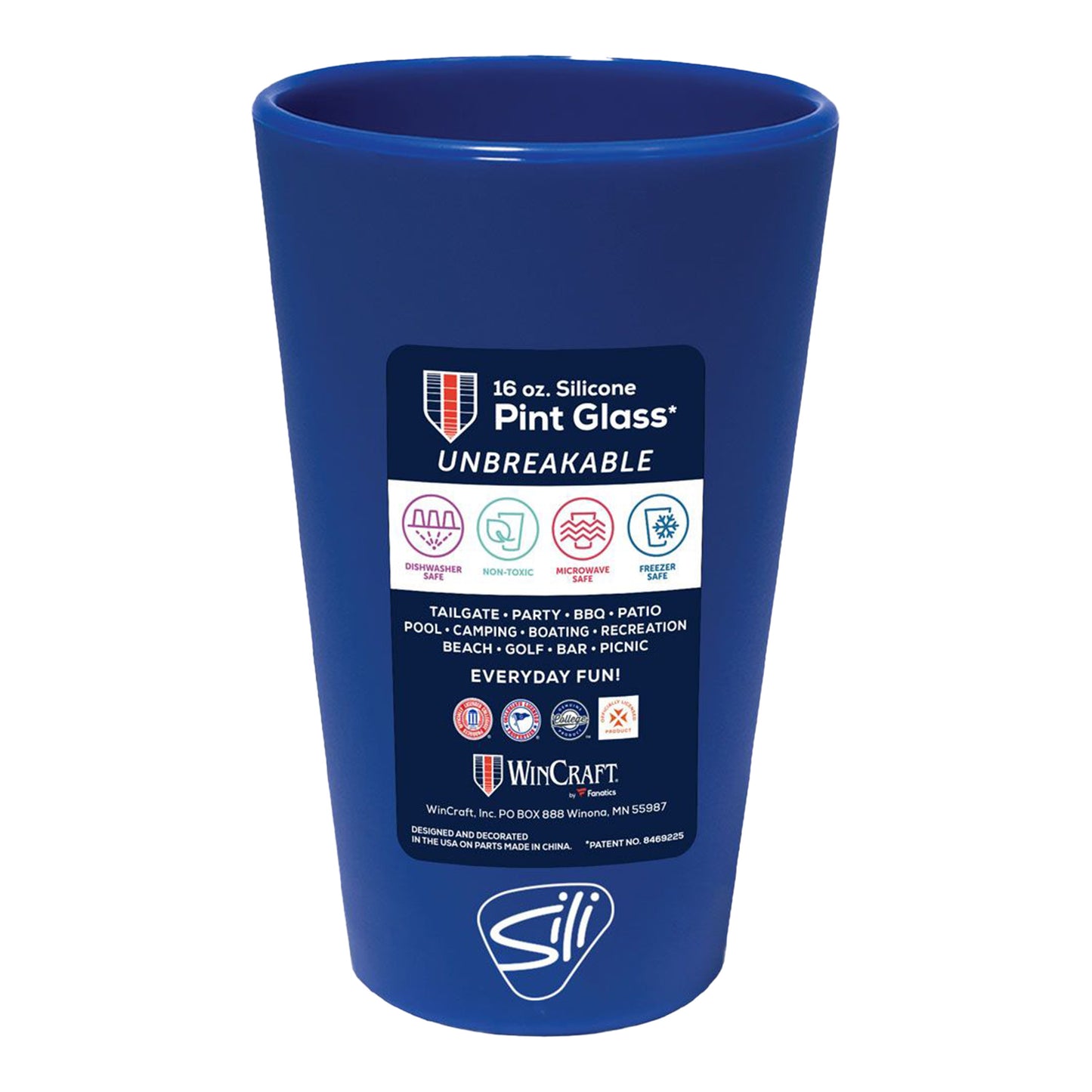 Georgia Tech Yellow Jackets Navy Silicone Pint Cup - Back View