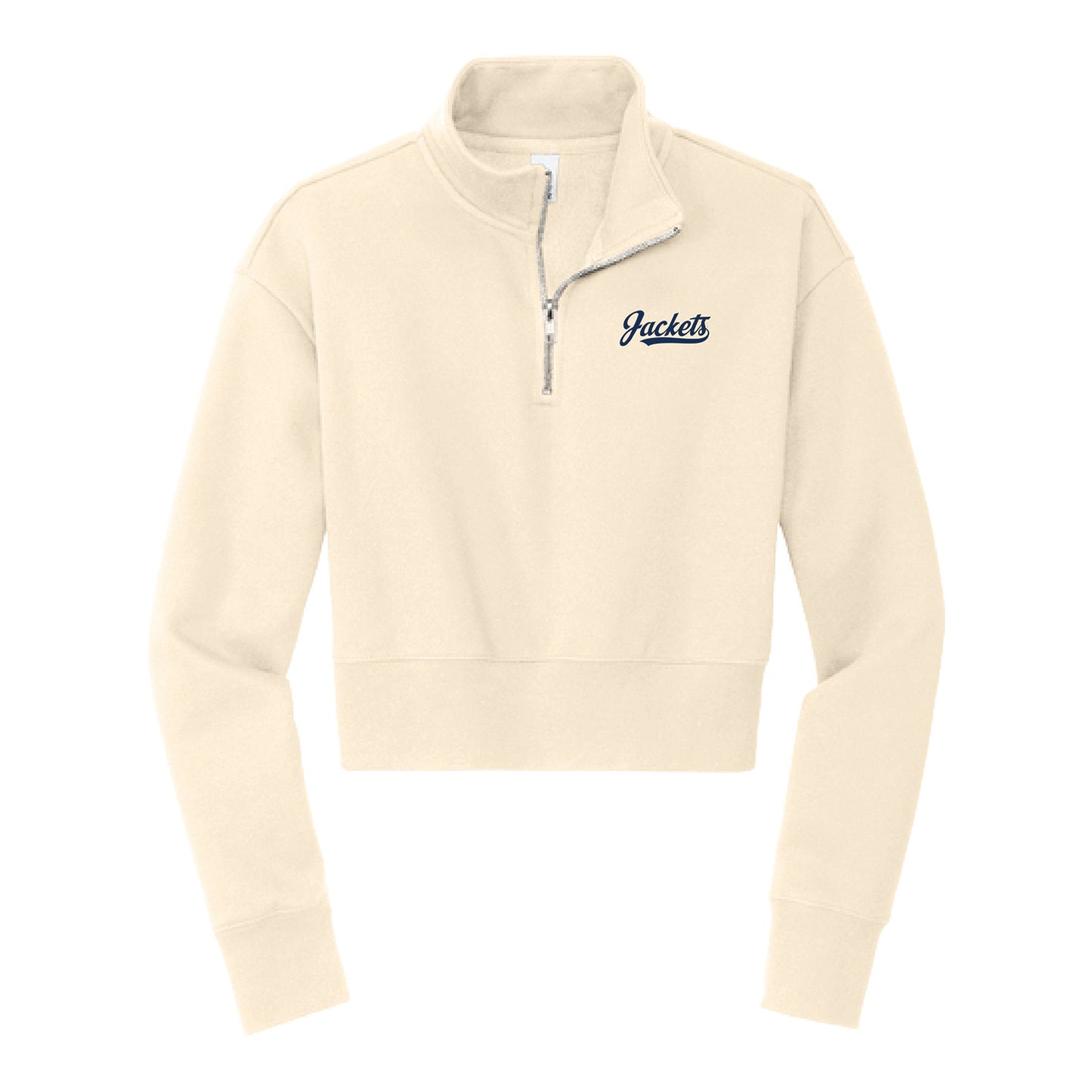 Georgia Tech Yellow Jackets Cream Half-Zip Fleece Pullover - Front View