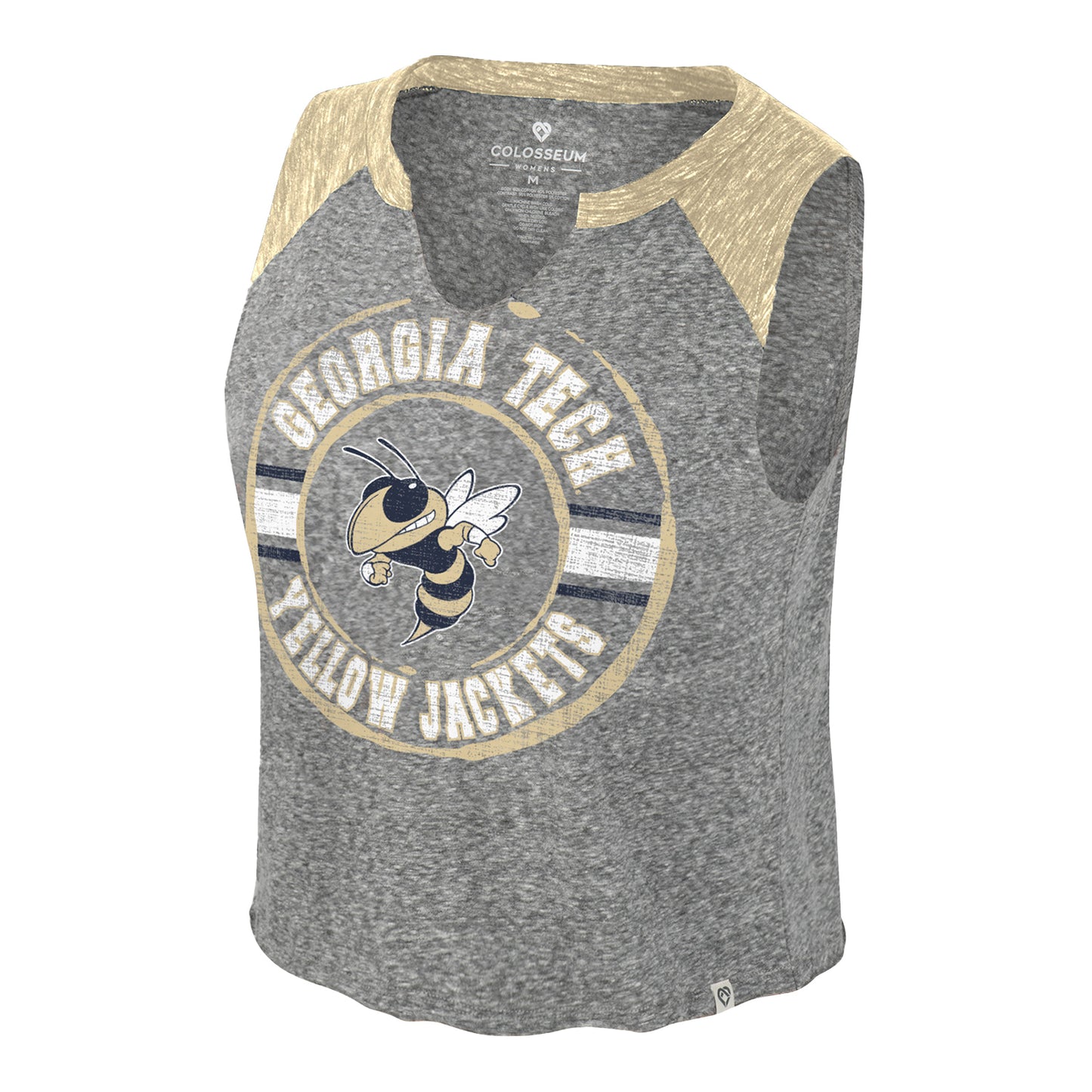 Georgia Tech Yellow Jackets Women's Heather Gray Sasha Split Tank