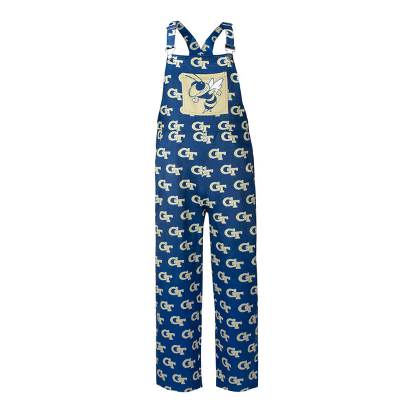 Georgia Tech Yellow Jackets Allover Print Buzz Overalls In Navy - Front View