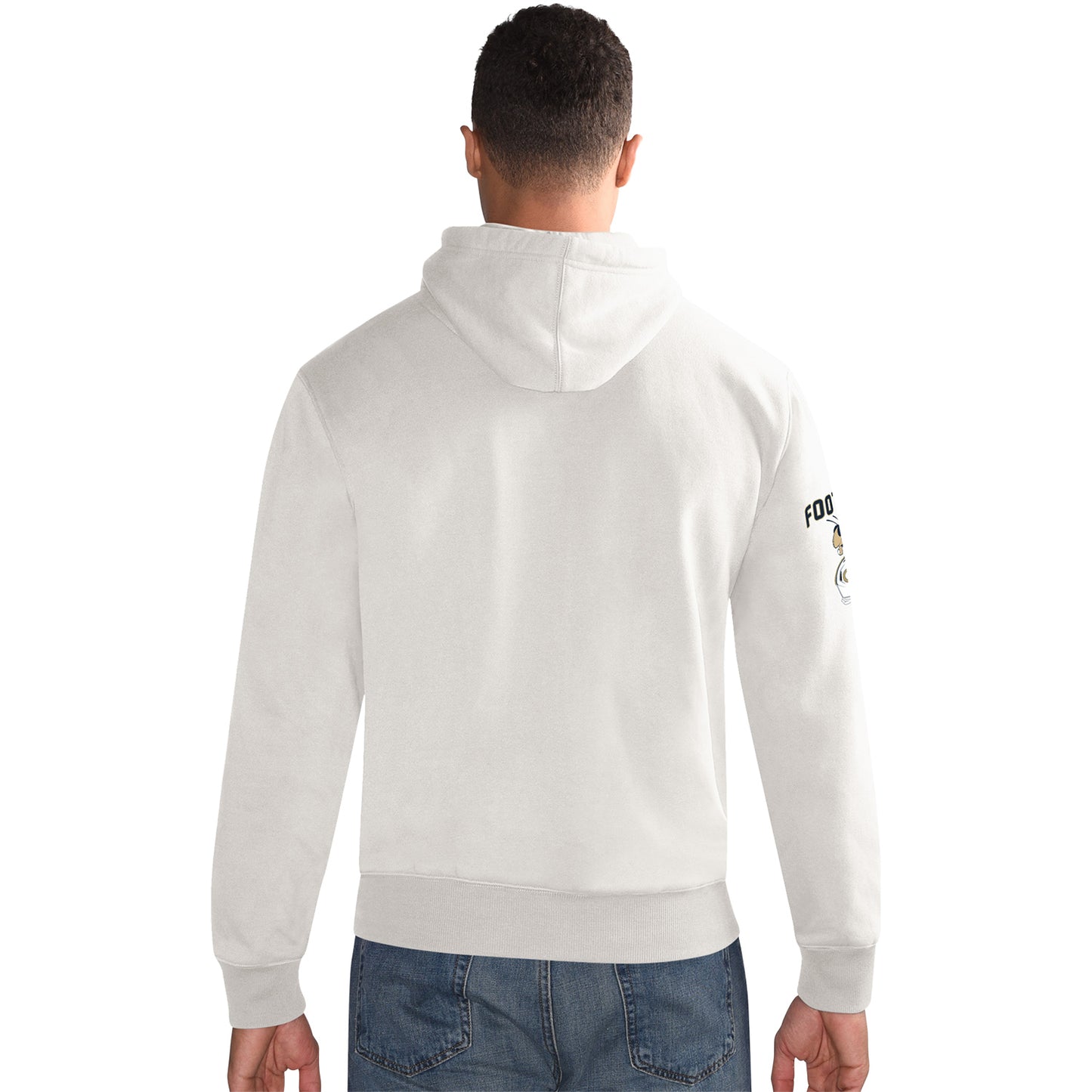 Georgia Tech Yellow Jackets Cream Football Hooded Sweatshirt - Back View