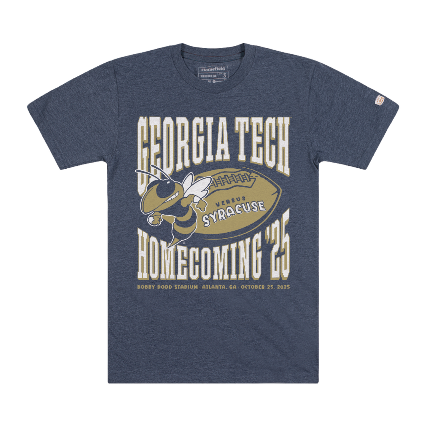 Georgia Tech Yellow Jackets 2025 Homecoming T-Shirt In Grey - Front View