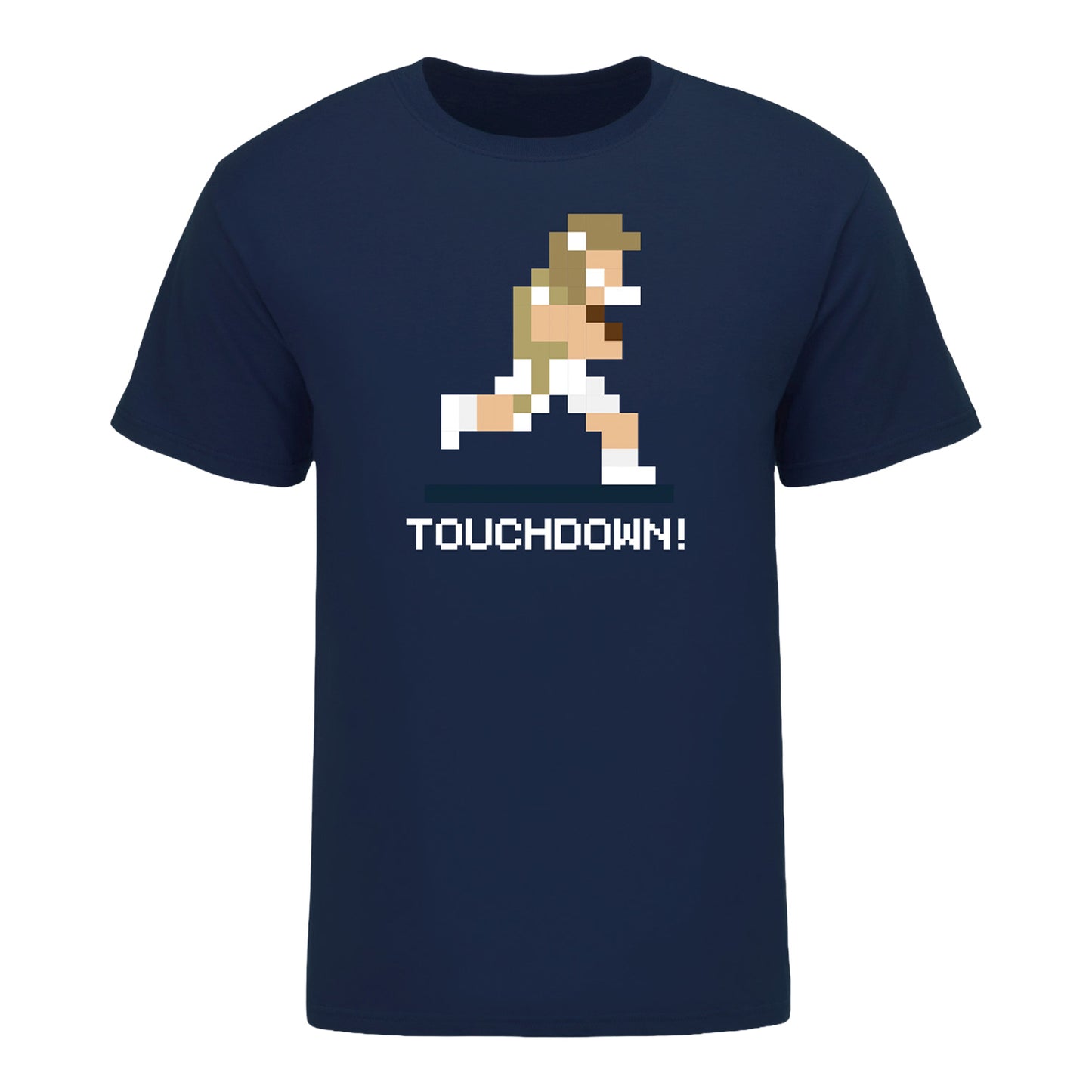 Georgia Tech Yellow Jackets 8-Bit Techmo Bowl Touchdown T-Shirt In Navy - Front View