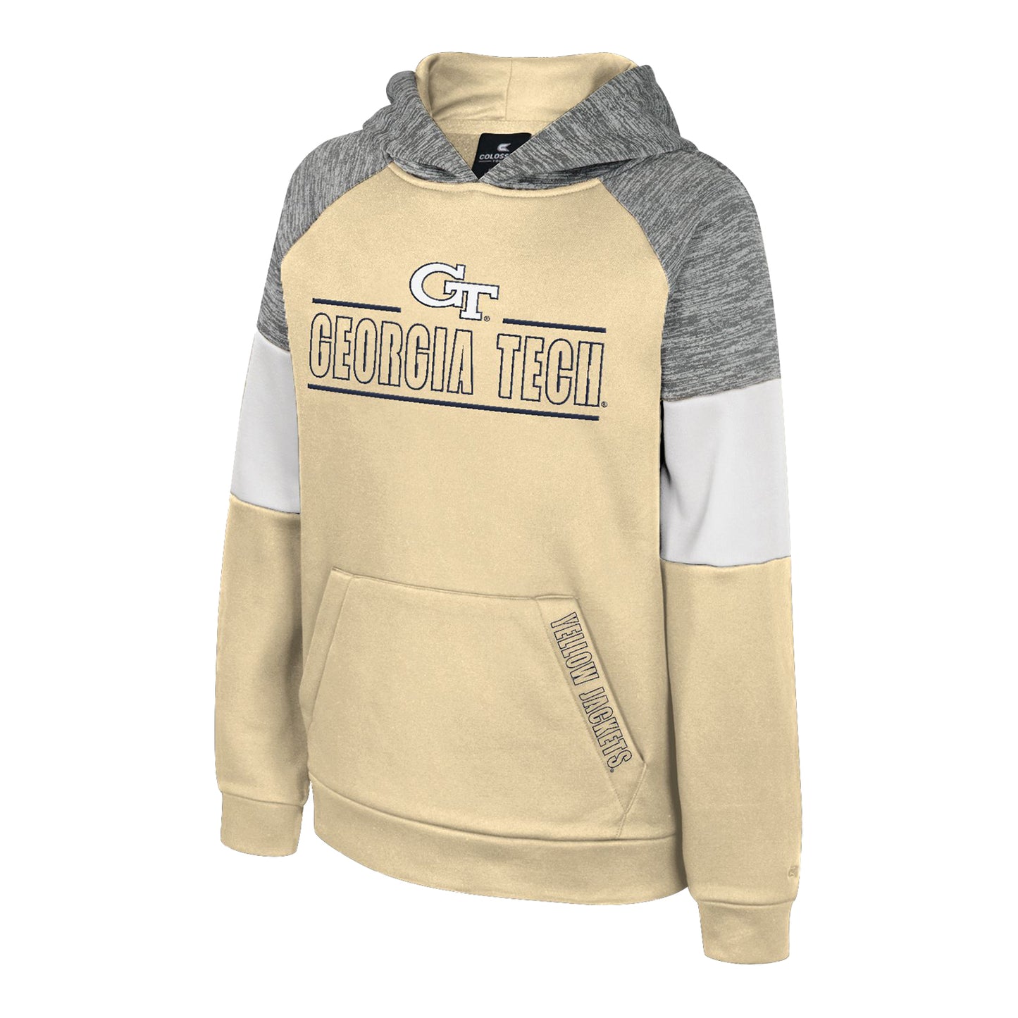 Youth Georgia Tech Yellow Jackets Live Hardcore Navy Hood - Front View