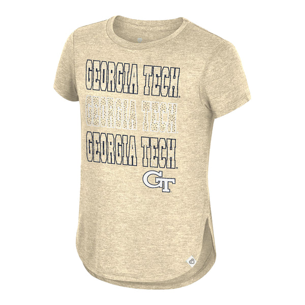 Youth Girls Georgia Tech Yellow Jackets Hathaway Gold T-Shirt - Front View