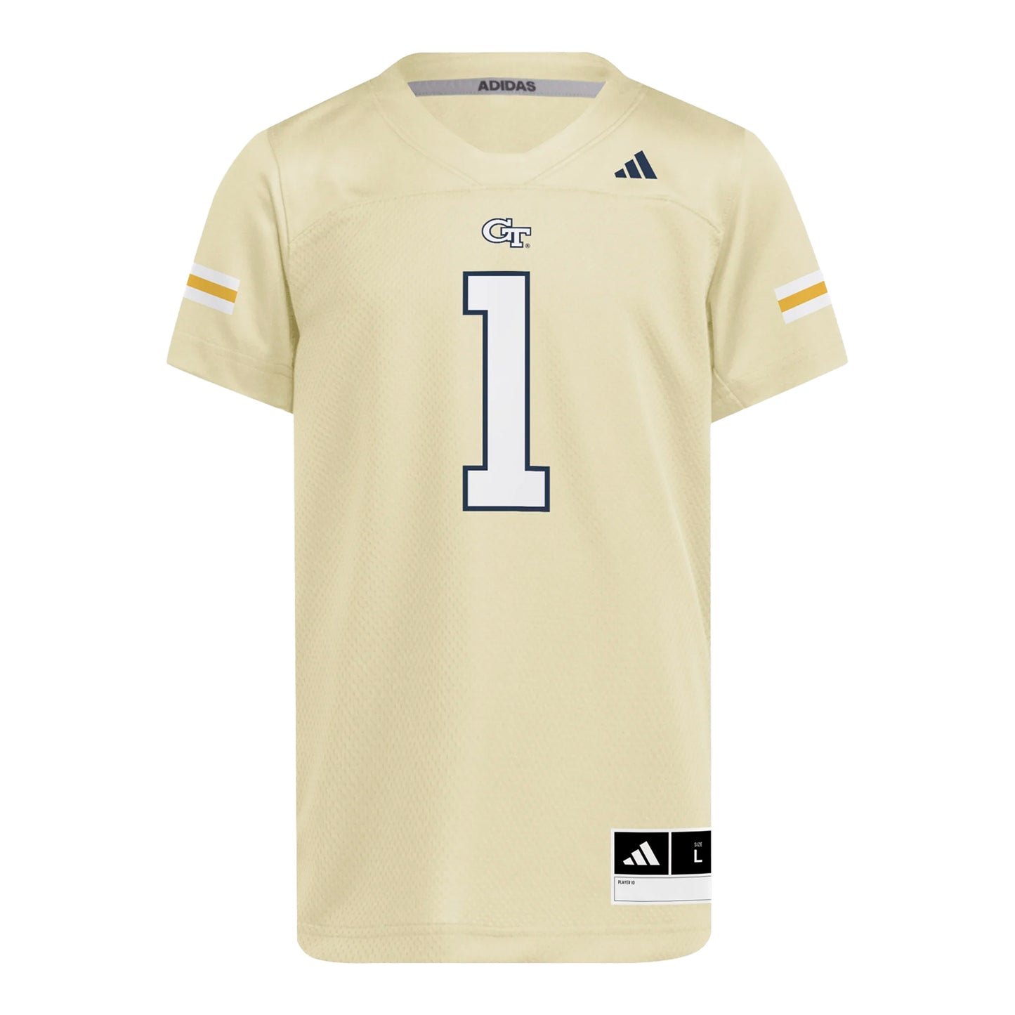 Georgia Tech Yellow Jackets Youth Replica #1 Football Jersey In Gold - Front View