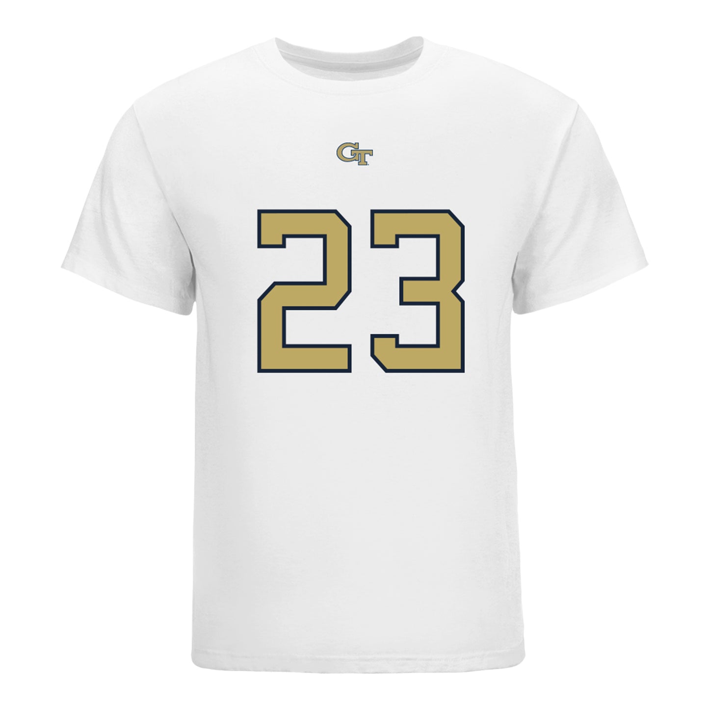 Georgia Tech Yellow Jackets #23 Zachary Tobe Student Athlete Football T-Shirt In White - Front View