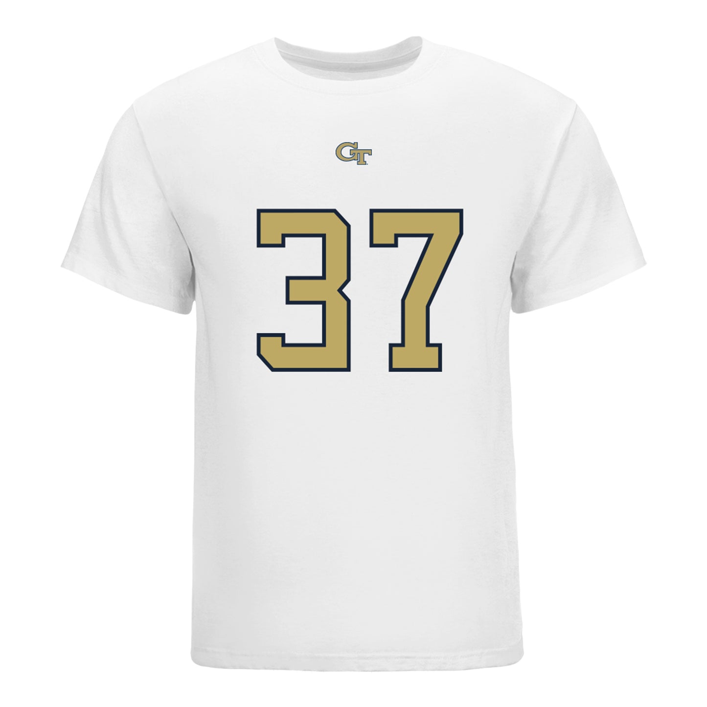Georgia Tech Yellow Jackets #37 Joseph Moseley Student Athlete Football T-Shirt In White - Front View