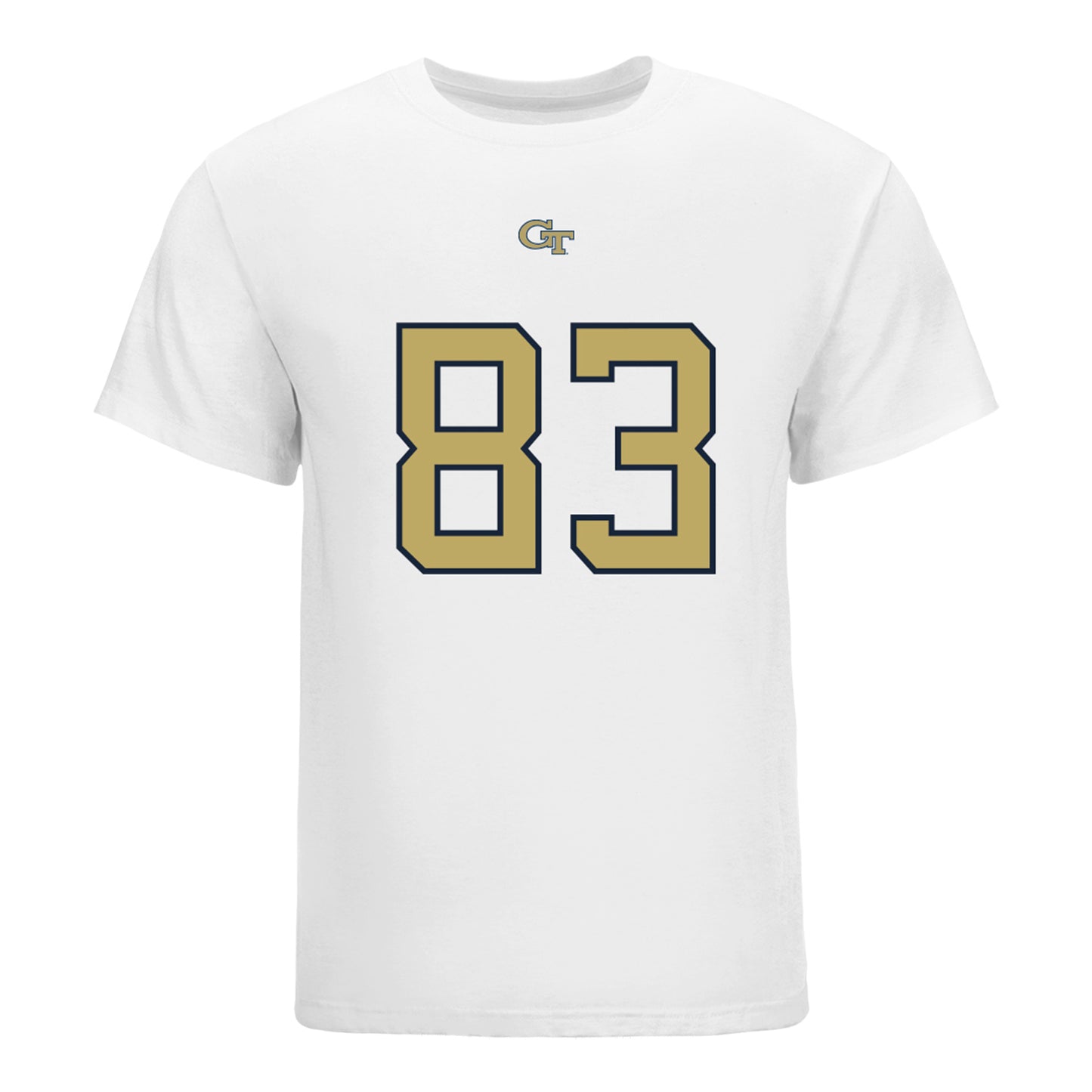 Georgia Tech Yellow Jackets #83 Blake Ragsdale Student Athlete Football T-Shirt In White - Front View