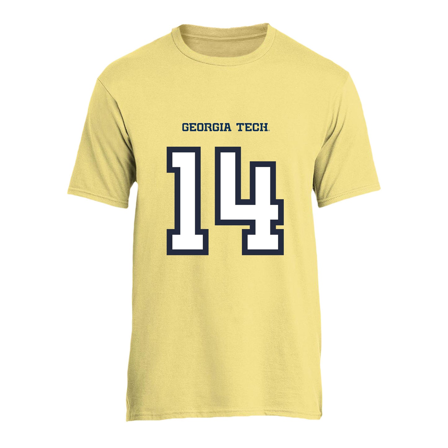 Georgia Tech Men's Basketball Student Athlete T-Shirt #14 Kowacie Reeves- Front View