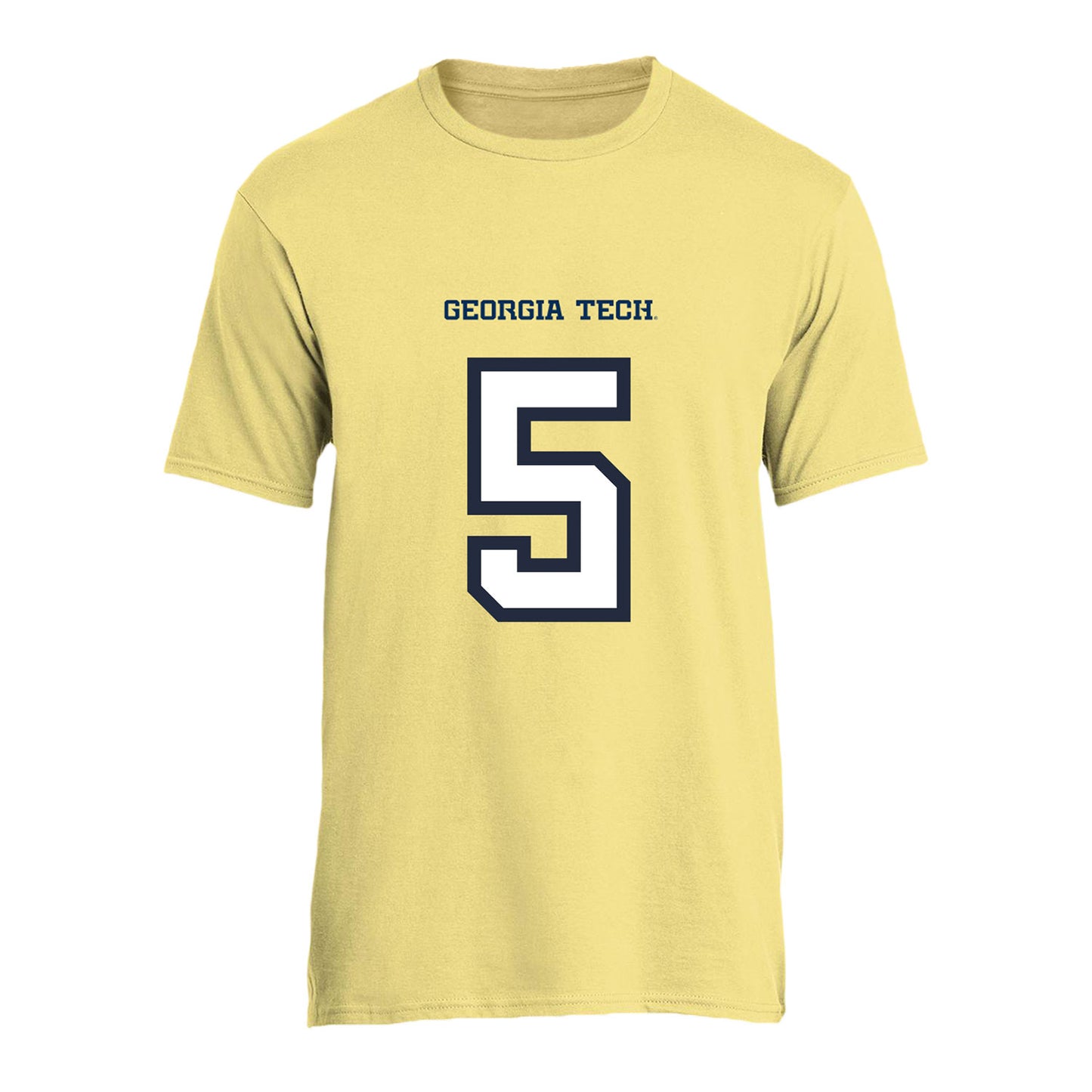 Georgia Tech Women's Basketball Student Athlete T-Shirt #5 Catherine Alben in Gold - Front View