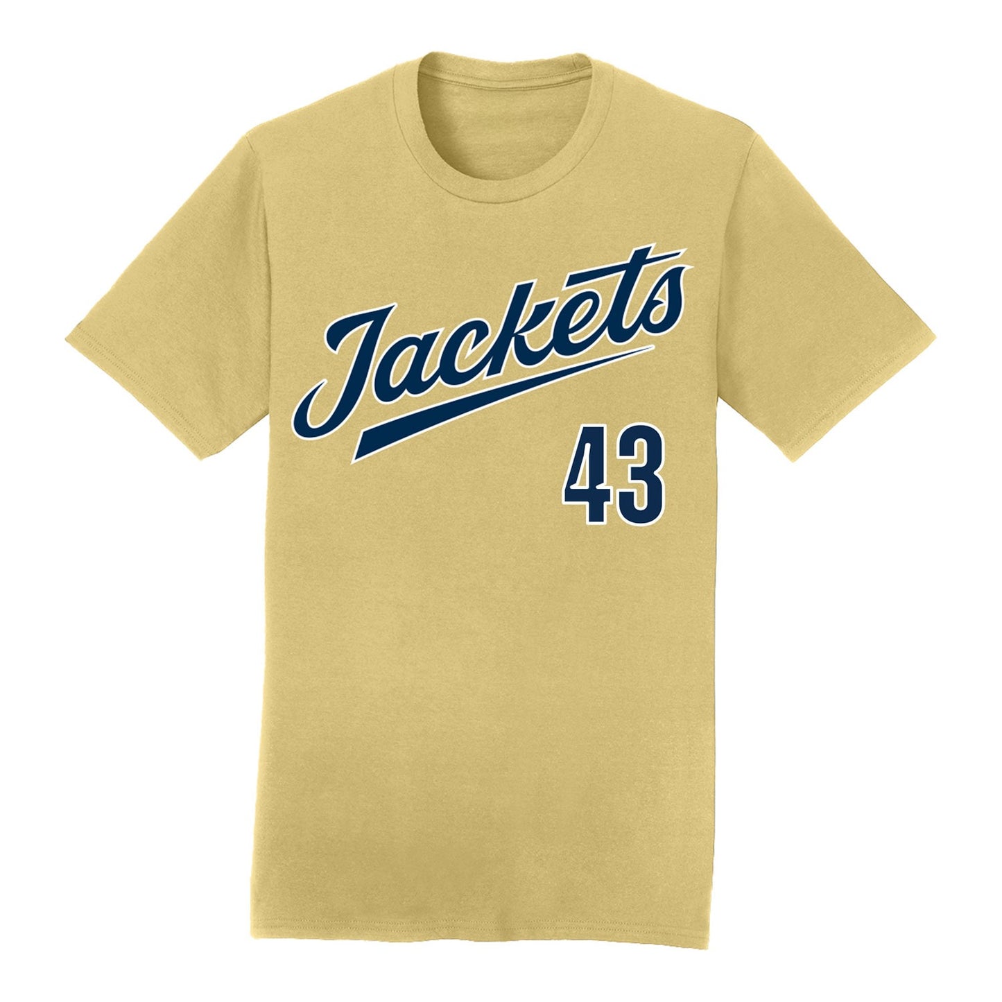 Georgia Tech Baseball Student Athlete T-Shirt #43 Dimitri Angelakos - Front View
