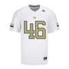 Georgia Tech Adidas Football Student Athlete #46 Henry Freer White Football Jersey - Front View