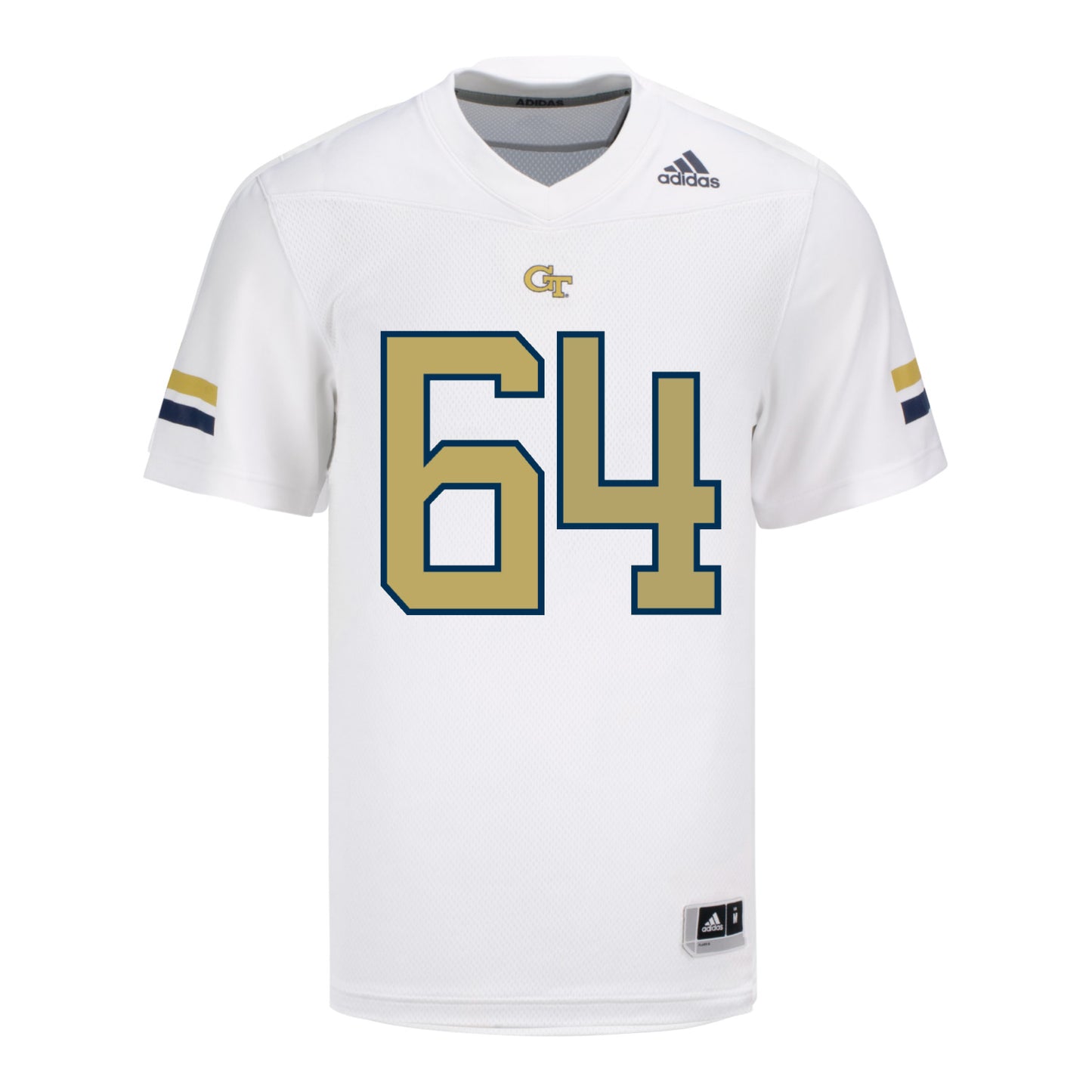 Georgia Tech Adidas Football Student Athlete #64 Ryan Purves Football Jersey - Front View
