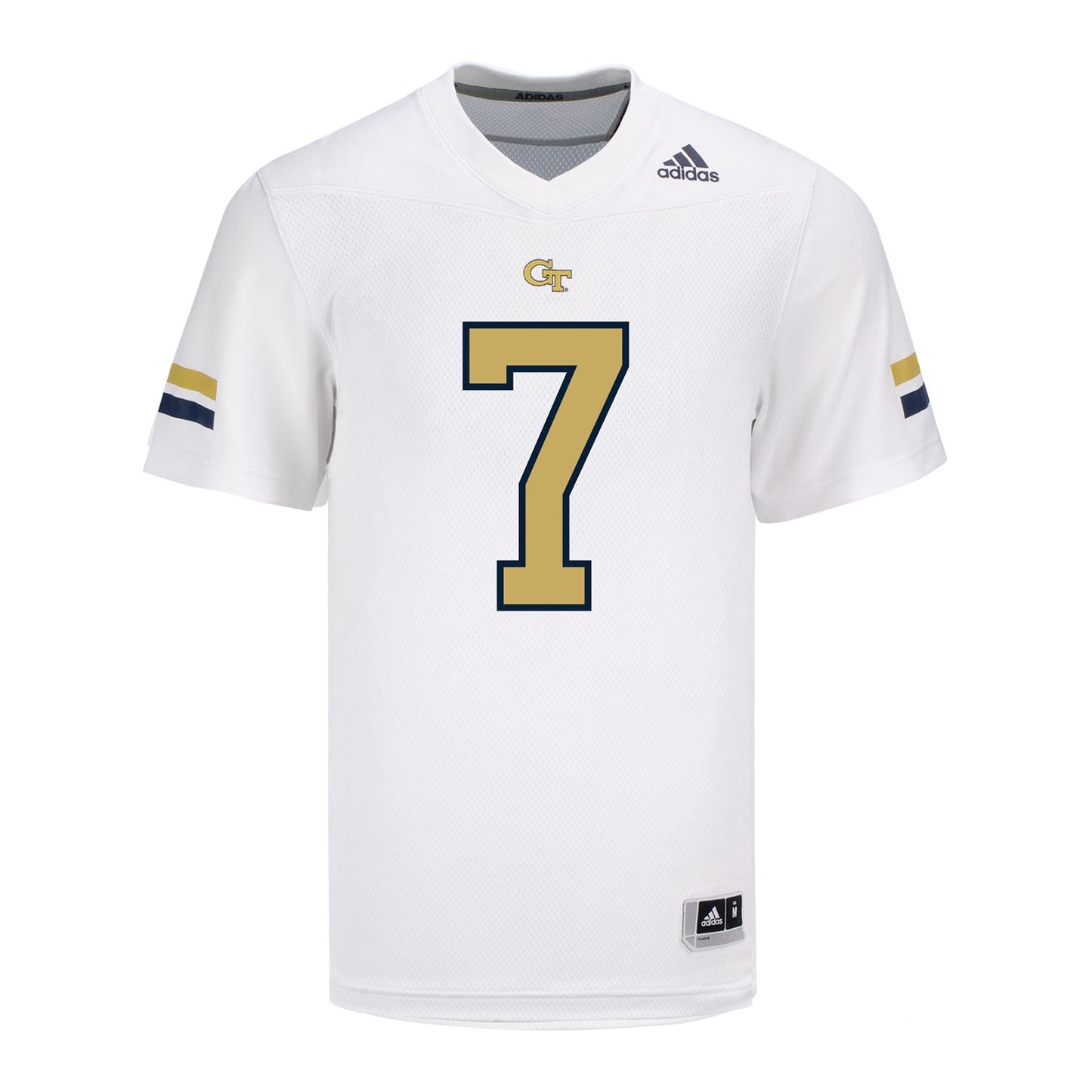 Georgia Tech Adidas Football Student Athlete #7 Bailey Stockton White Football Jersey - Front View