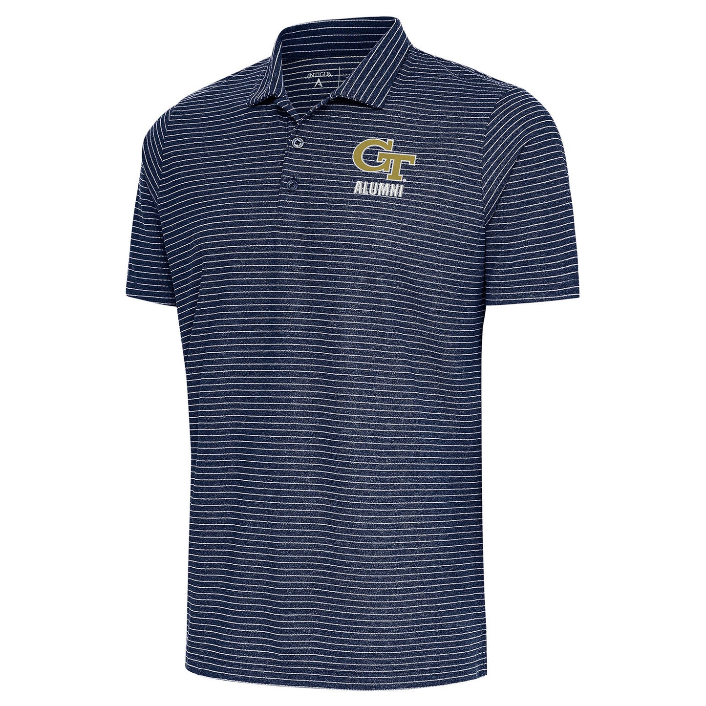 Georgia Tech Yellow Jackets Alumni Esteem Stripe Navy Polo - Front View