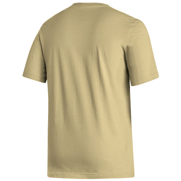 Georgia Tech Yellow Jackets Adidas House T-Shirt in Sand - Back View