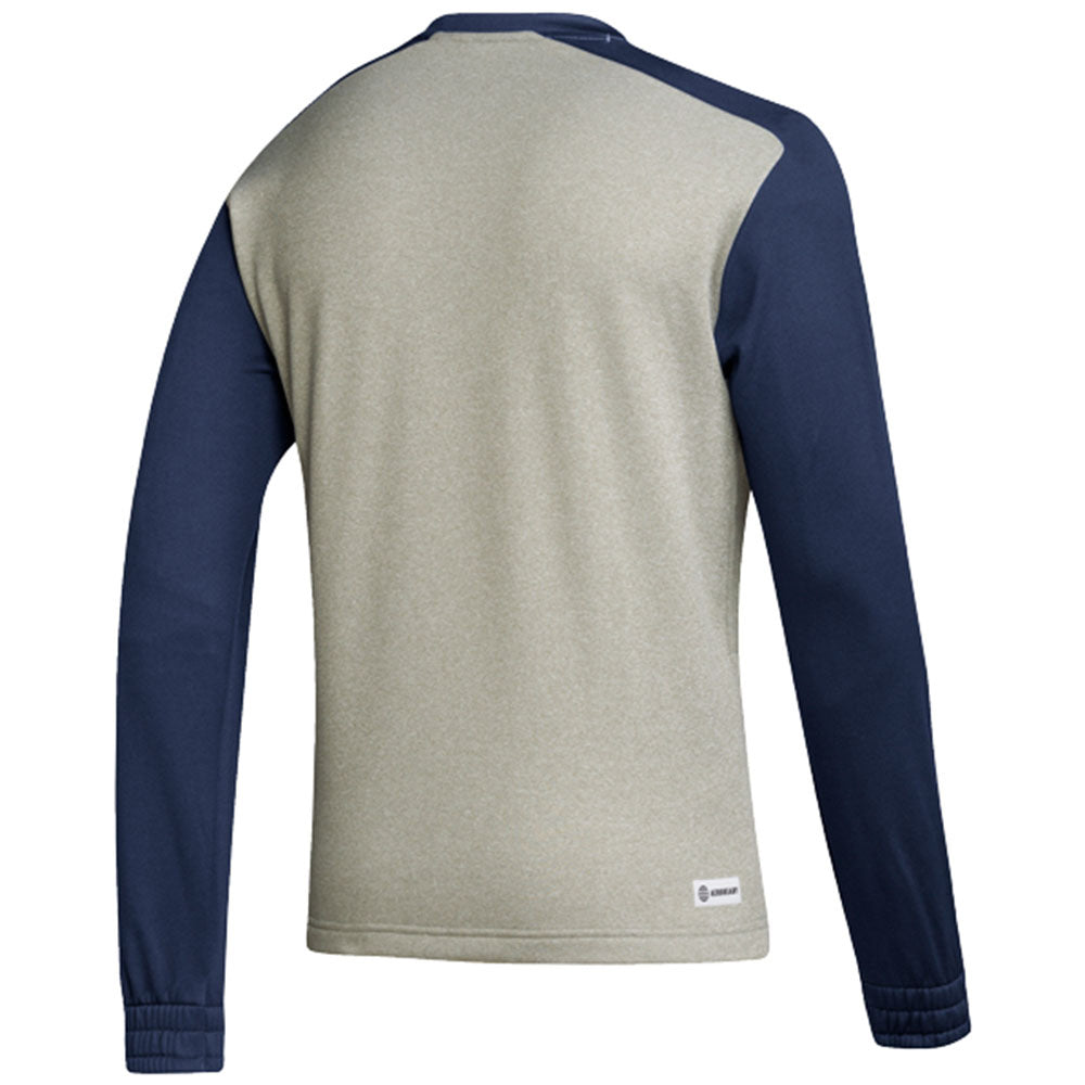 Georgia Tech Adidas Team Issue Crew in Navy and Grey - Back View