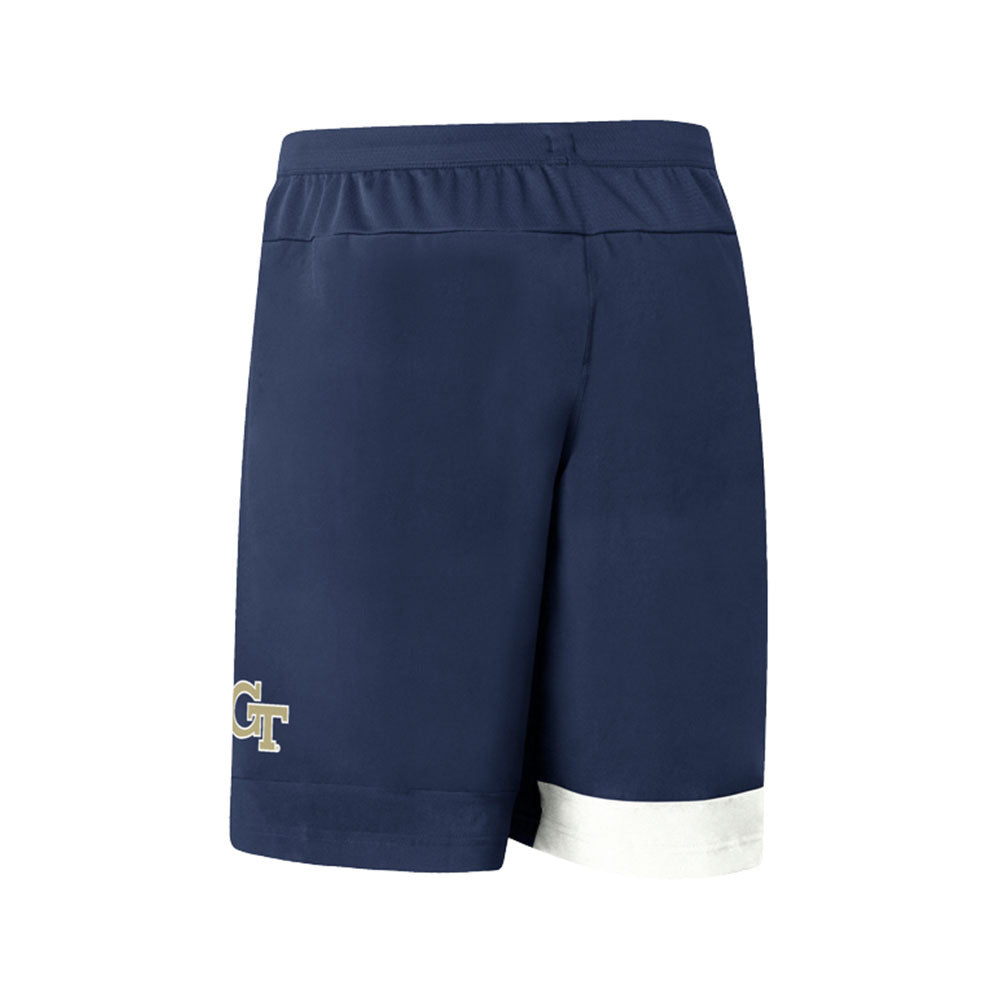Georgia Tech Yellow Jackets Adidas Stadium Shorts with Pockets in Navy - Back View