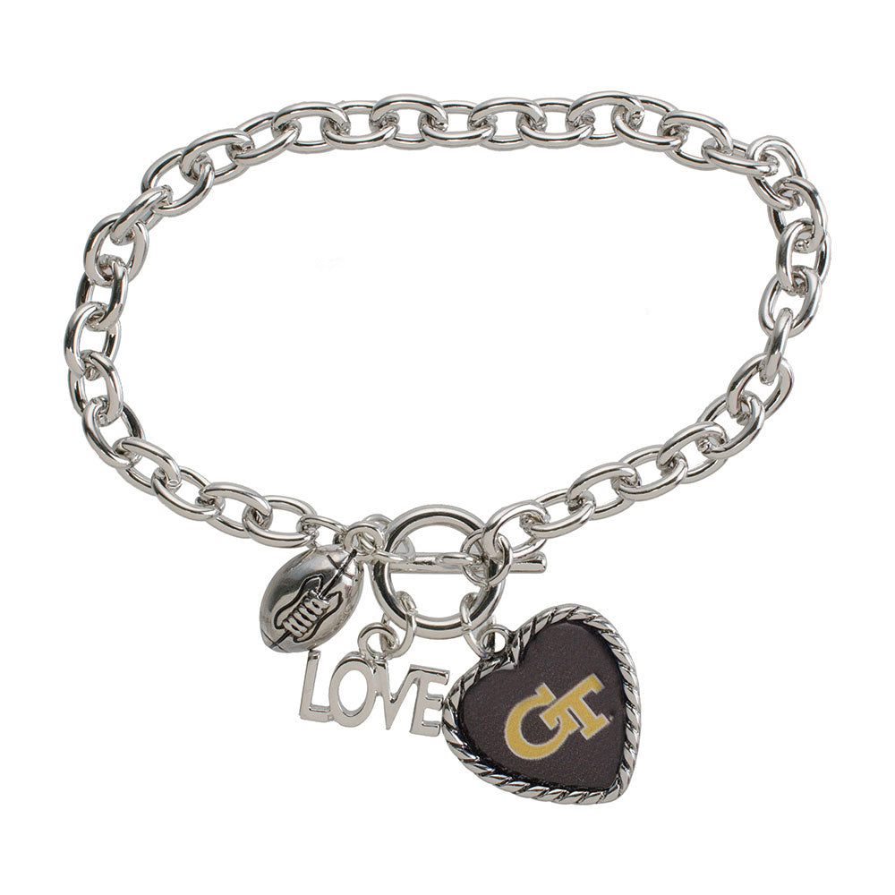 Georgia Tech Yellow Jackets Charmed Love Sport Bracelet