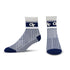 Ladies Georgia Tech Cozy Cabin Socks in Blue and White - Front and Side View