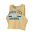 Ladies Georgia Tech Yellow Jackets Arched Muscle Tank in Gold - Front View