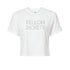 Ladies Georgia Tech Yellow Jackets Tatum Ideal Crop White T-Shirt - Front View