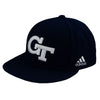 Georgia Tech Yellow Jackets Adidas Primary Logo White Fitted Hat - Left View