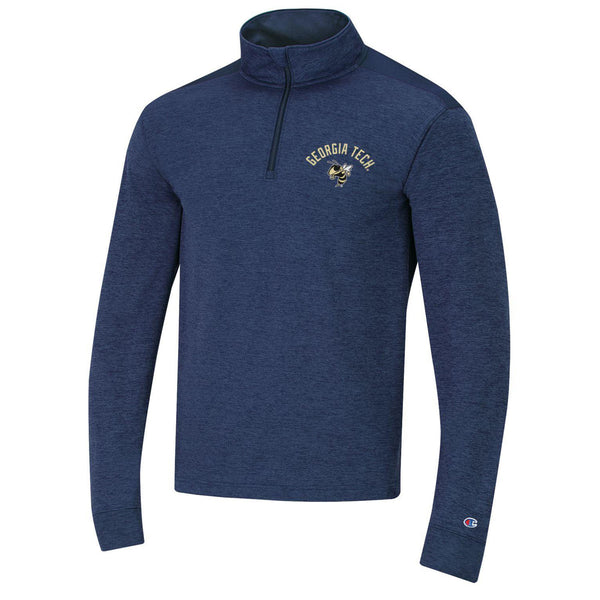 Georgia Tech Yellow Jackets Champion 2-Tone 1/4 Zip Jacket in Navy - Front View