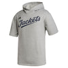 Georgia Tech Adidas Baseball Icon Short Sleeve Hoodie in Grey - Front View