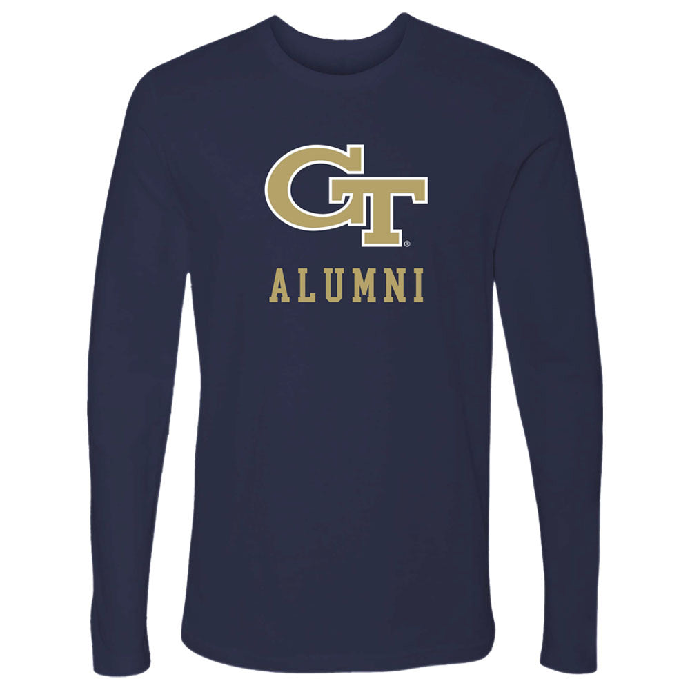 Georgia Tech Yellow Jackets Logo Alumni Long Sleeve in Navy - Front View