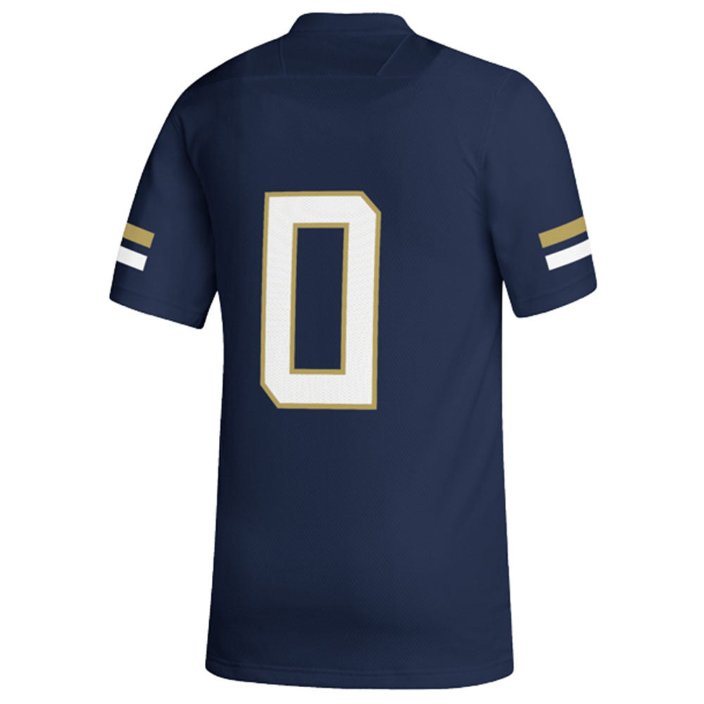Georgia Tech Adidas Replica Navy #0 Football Jersey - Back View