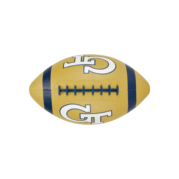 Georgia Tech Yellow Jackets Mini Rubber Football in Gold - Front View