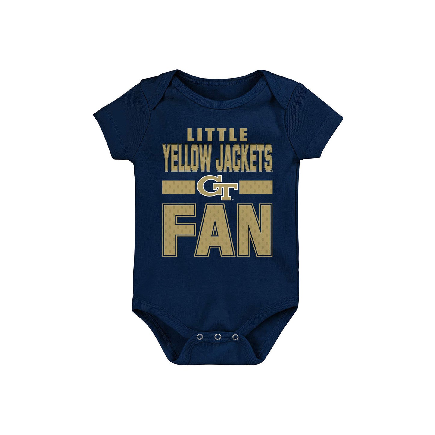 Newborn Georgia Tech Yellow Jackets Little Fan Navy Onesie - Front View