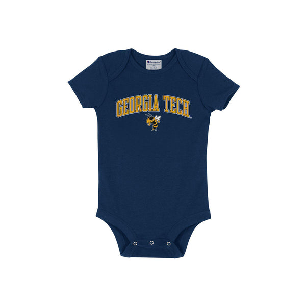 Infant Georgia Tech Yellow Jackets Navy Onesie - Front View
