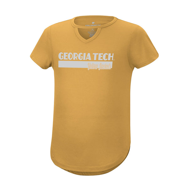 Girls Georgia Tech Dolores T-Shirts in Gold - Front View