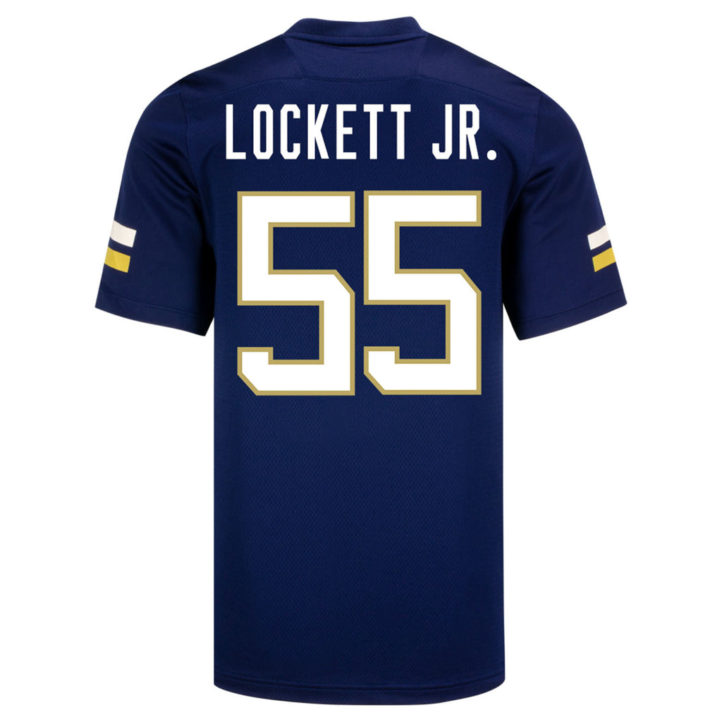 Georgia Tech Adidas Football Student Athlete #55 Horace Lockett Jr. Navy  Football Jersey