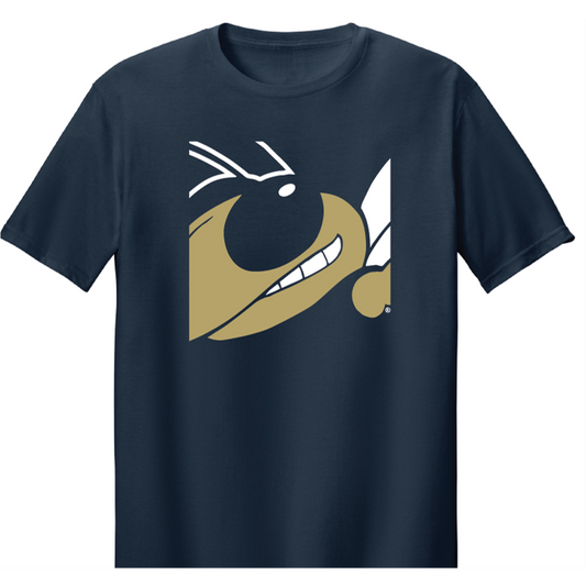 Georgia Tech Yellow Jackets Youth Buzz Tee In Navy - Front View