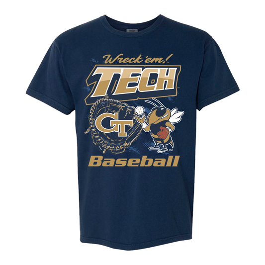 Georgia Tech Yellow Jackets Baseball Buzz Wreck 'em Tee