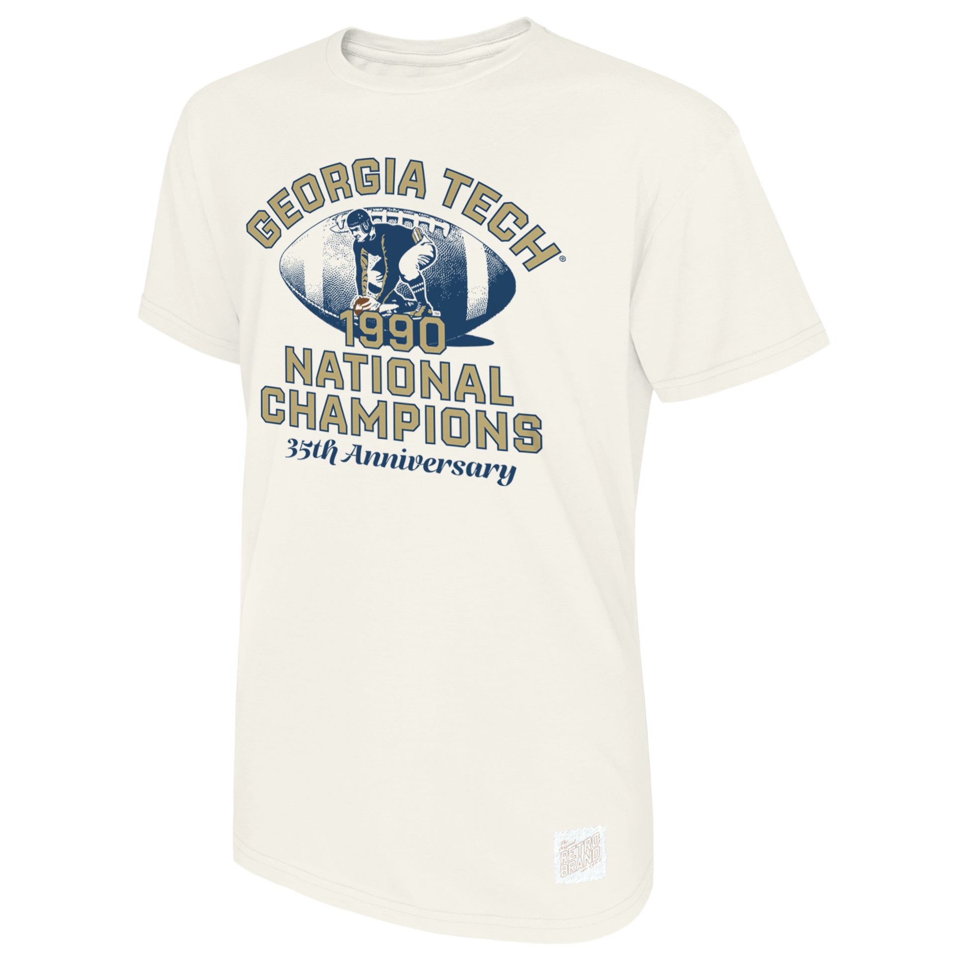 Georgia Tech Yellow Jackets 1990 National Champs Anniversary Retro T-Shirt - Front View