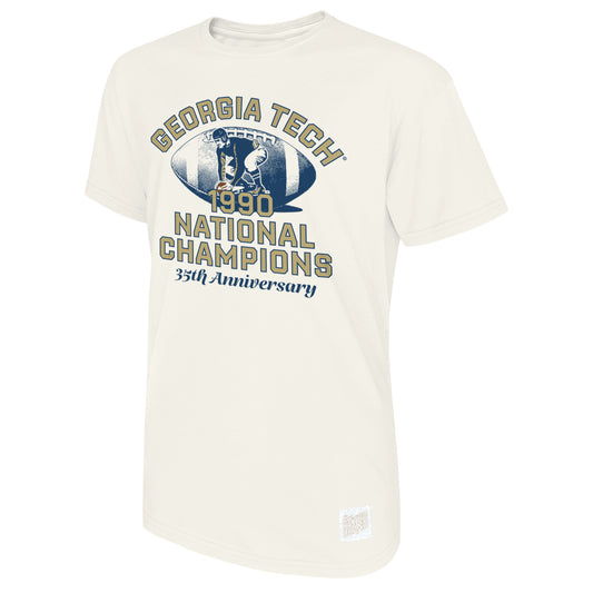 Georgia Tech Yellow Jackets 1990 National Champs Anniversary Retro T-Shirt - Front View