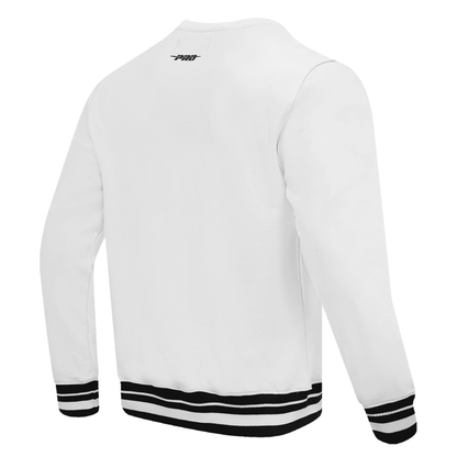 Georgia Tech Yellow Jackets Long Sleeve Crewneck Wordmark Sweatshirt In White - Back Side View