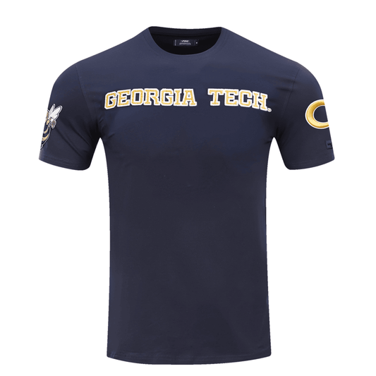 Georgia Tech Yellow Jackets Navy Wordmark T-Shirt In Navy - Front View