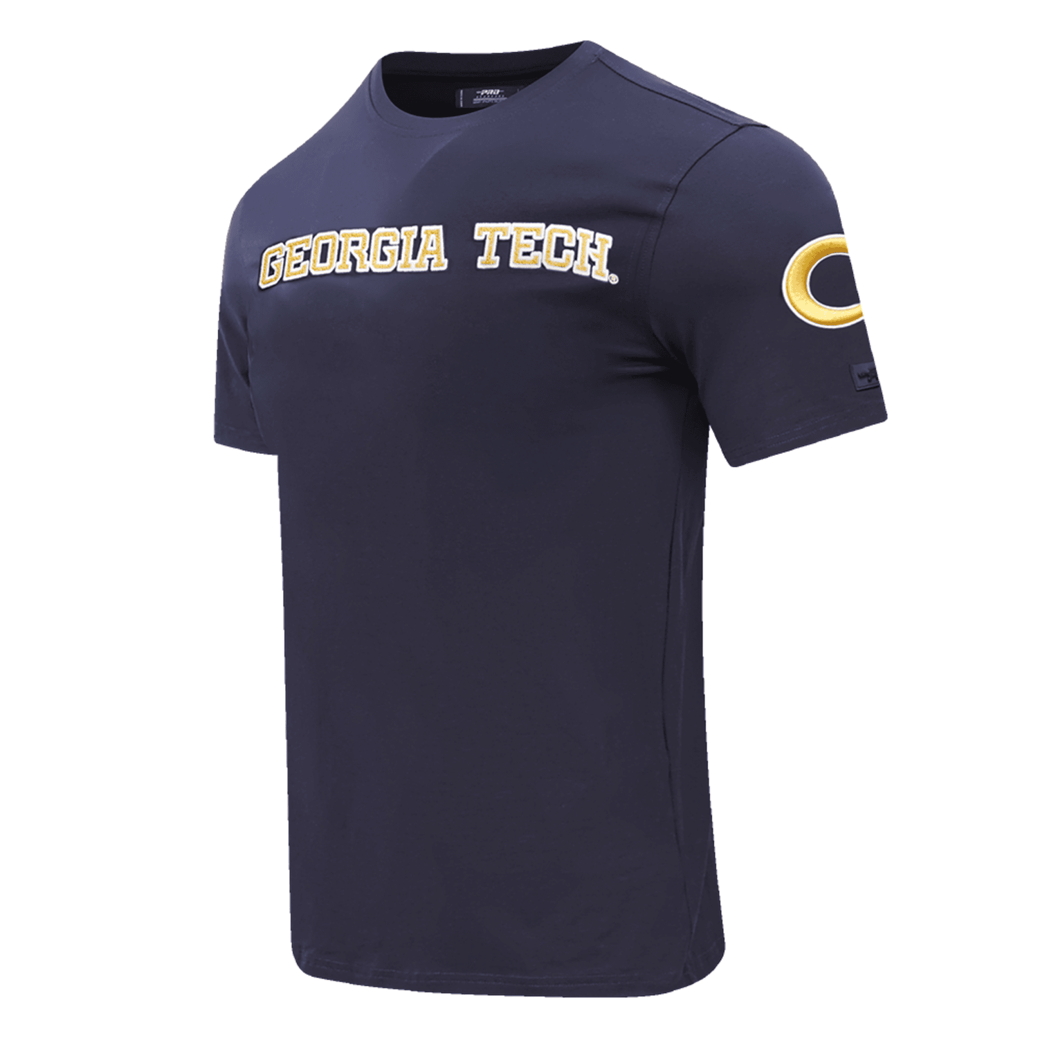 Georgia Tech Yellow Jackets Navy Wordmark T-Shirt In Navy - Front Side  View
