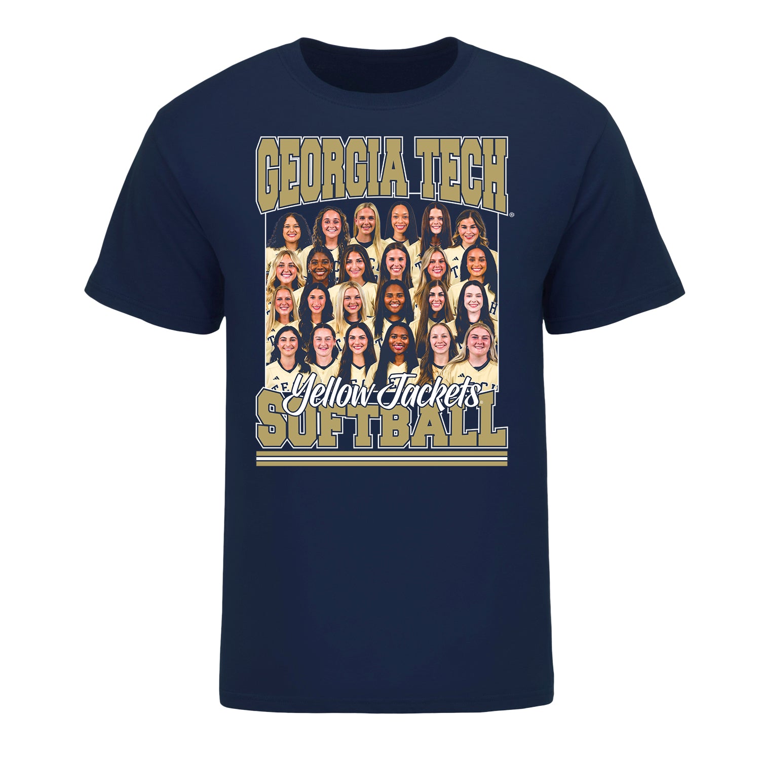 Georgia Tech Yellow Jackets 2026 Softball Team Shirt - Front View