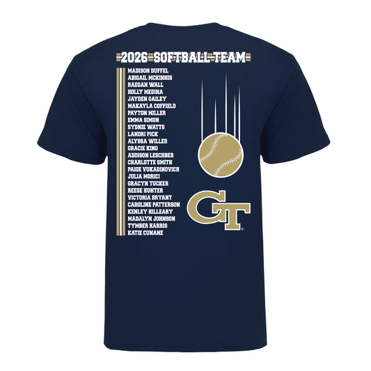 Georgia Tech Yellow Jackets 2026 Softball Team Shirt