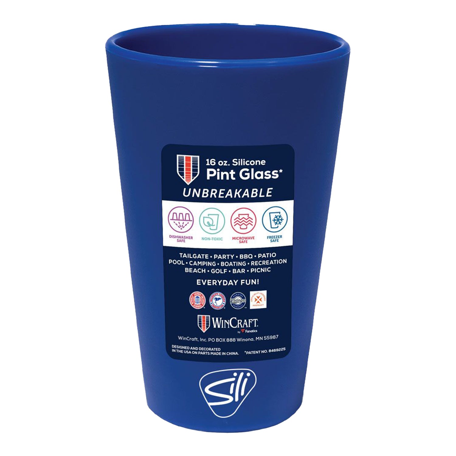 Georgia Tech Yellow Jackets Navy Silicone Pint Cup - Back View