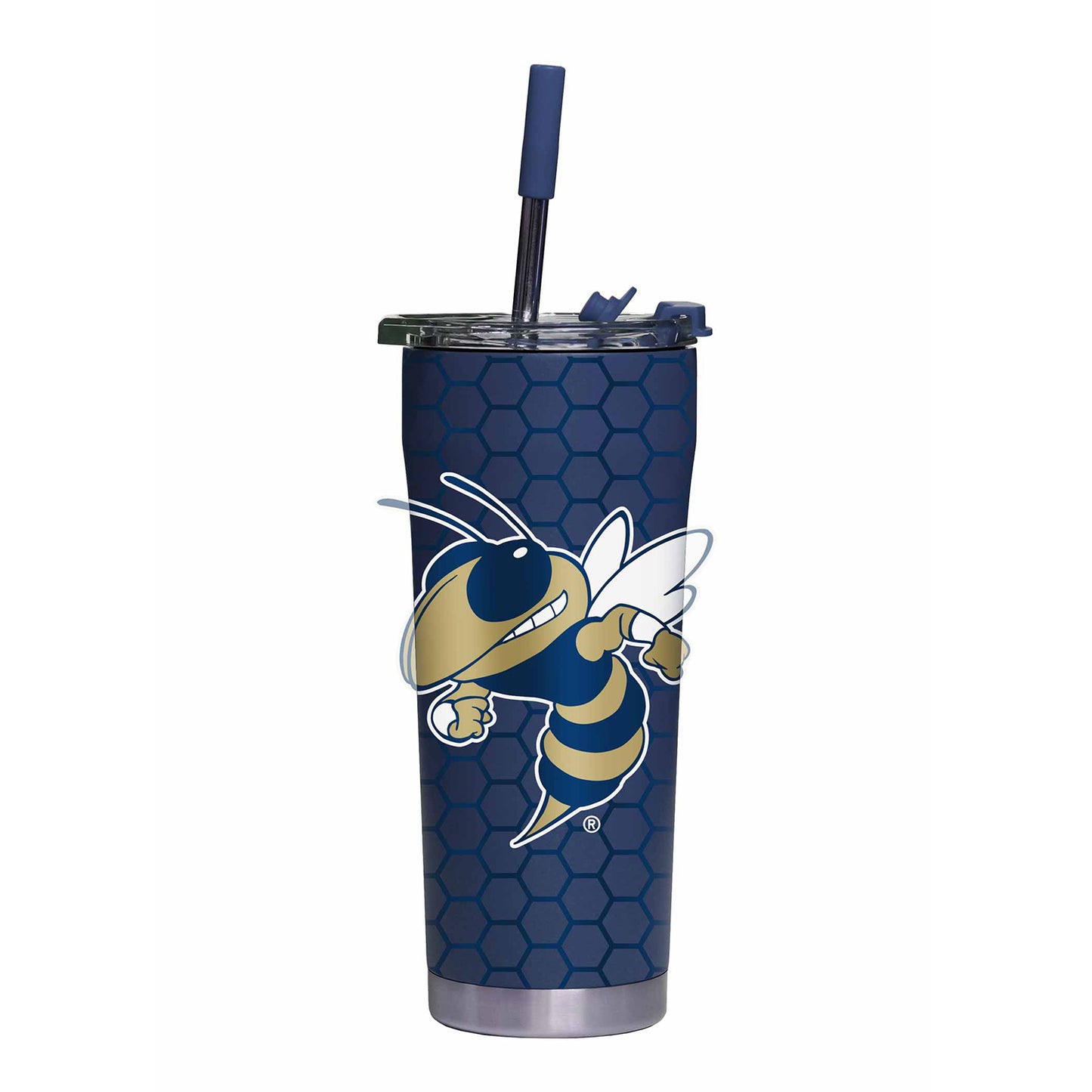 Georgia Tech Yellow Jackets Honeycomb Buzz Tumbler In Navy - Front View