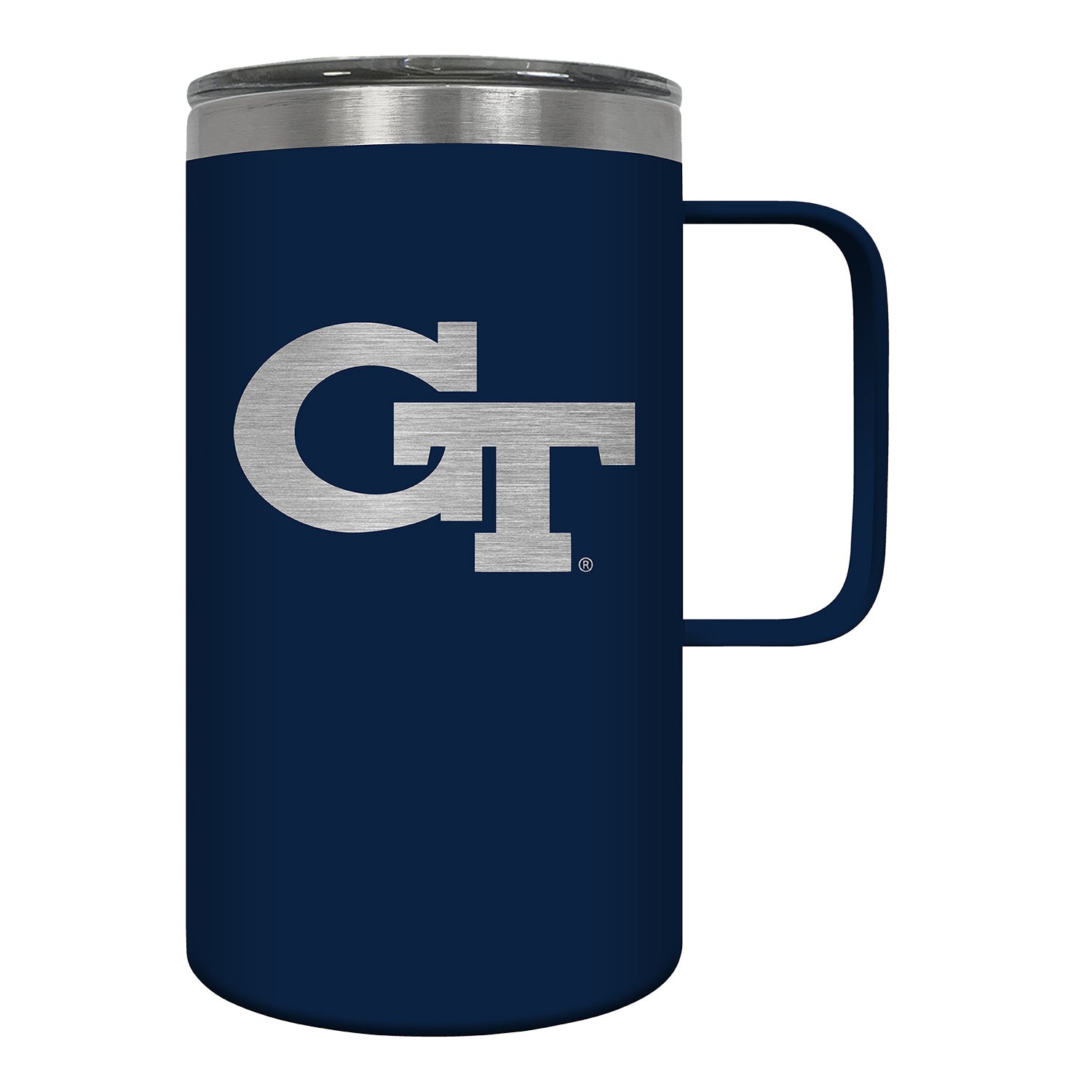 Georgia Tech Yellow Jackets 18oz Hustle Navy Travel Mug - In Navy - Front View