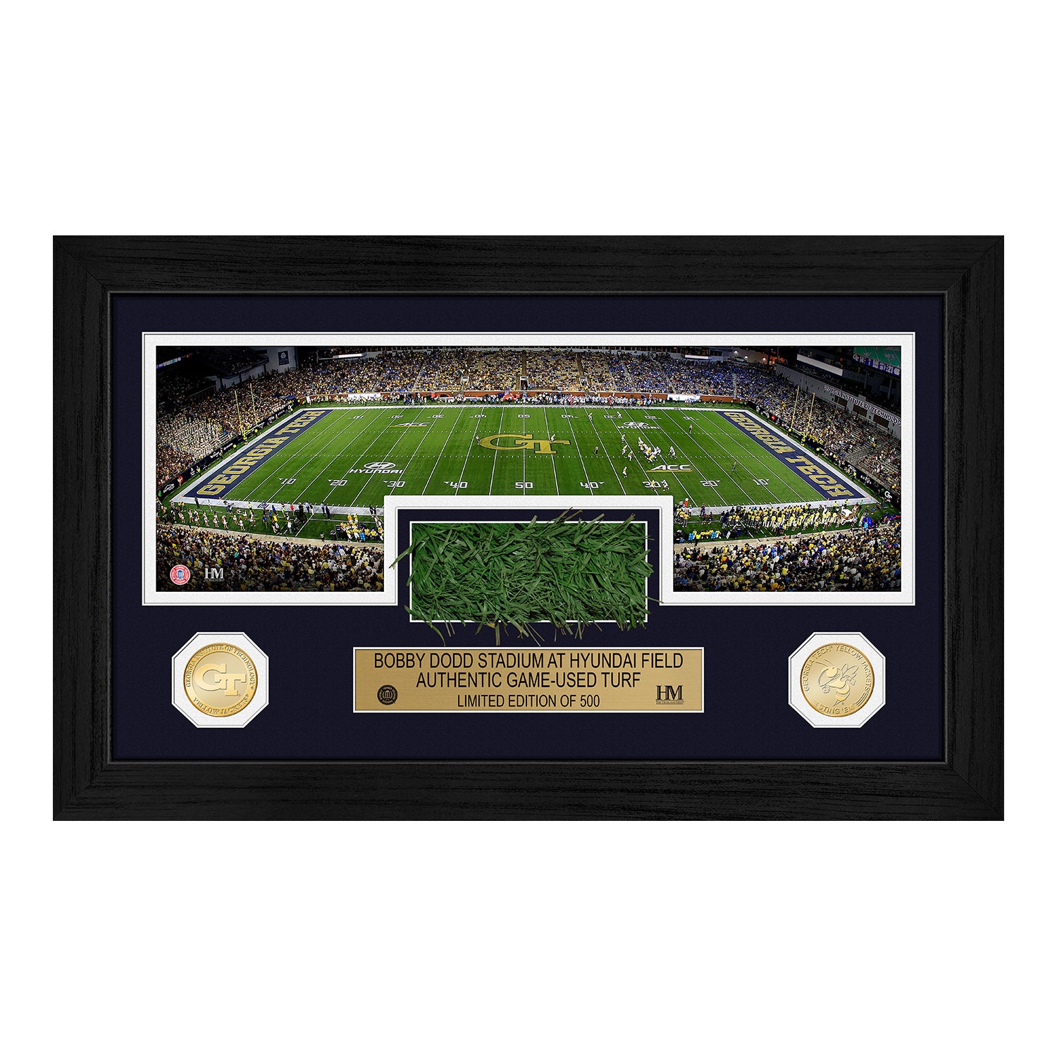 Georgia Tech Yellow Jackets Game-Used Panoramic Turf Bronze Coin